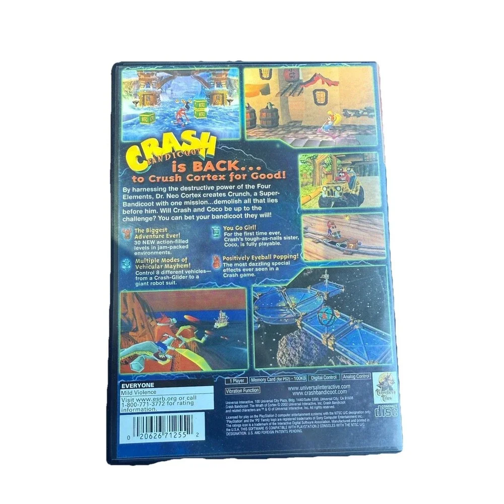 Crash Bandicoot The Wrath of Cortex PS2 Sony Playstation 2 Complete CIB Tested